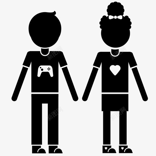 孩子玩伴爱图标svg_新图网 https://ixintu.com 女孩 孩子 家人 心 朋友 爱 玩伴 电子游戏 男孩