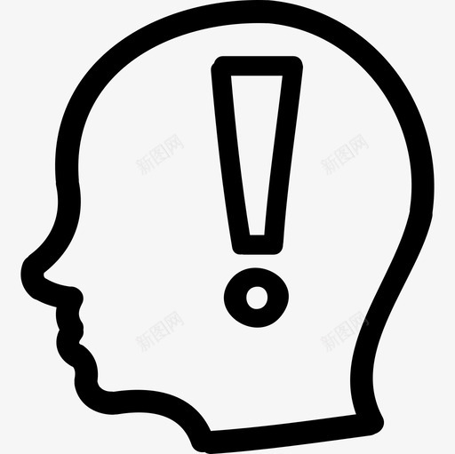 注意手绘的一个感叹号符号内光头从侧面看界面手绘图标svg_新图网 https://ixintu.com 手绘 注意手绘的一个感叹号符号内光头从侧面看 界面
