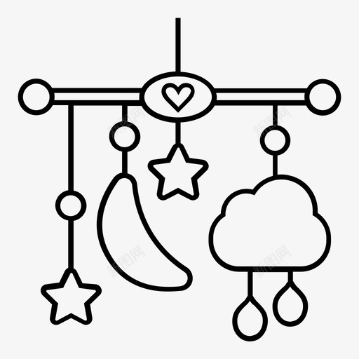 婴儿床移动旋转玩具图标svg_新图网 https://ixintu.com 产品 叮当声 吊带 婴儿 婴儿床移动 婴儿用品概述 新生儿 旋转 玩具 舞蹈