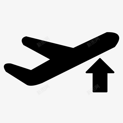 起飞启动标志图标svg_新图网 https://ixintu.com 加速 升降 发射 启动 旅行 机场 标志 起飞 飞机