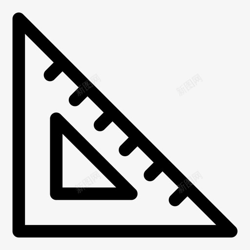 定尺三角尺边图标svg_新图网 https://ixintu.com 三角尺 几何 定尺 永久 测量 盒子 立方体 边