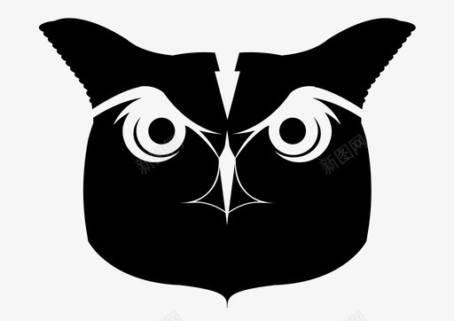 猫头鹰愤怒的脸图标svg_新图网 https://ixintu.com 愤怒的脸 猫头鹰