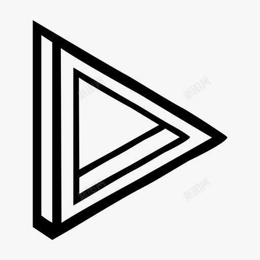 三角形视频歌曲图标svg_新图网 https://ixintu.com 三角形 前进 圆锥体 形状 播放器 歌曲 白色 绘制集23d 视频 金字塔 音乐