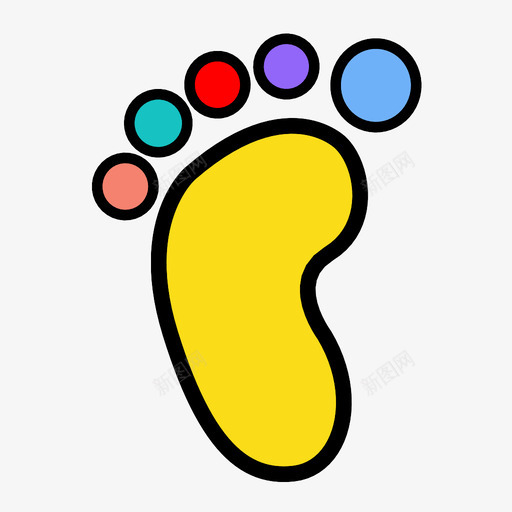 脚印脚趾污渍图标svg_新图网 https://ixintu.com 污渍 痕迹 签名 脚 脚印 脚趾 行走 记忆 证据 足迹