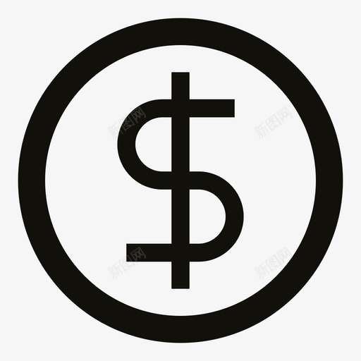 美元圆图标svg_新图网 https://ixintu.com 圆 美元