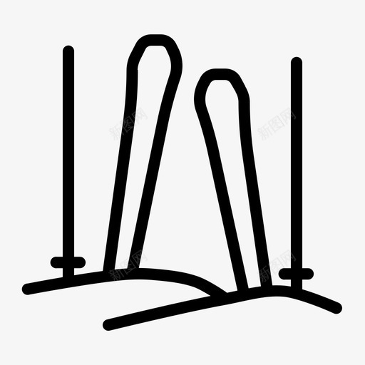 滑雪越野下坡图标svg_新图网 https://ixintu.com 下坡 冬季运动 回转 滑冰 滑板 滑雪 越野 雪