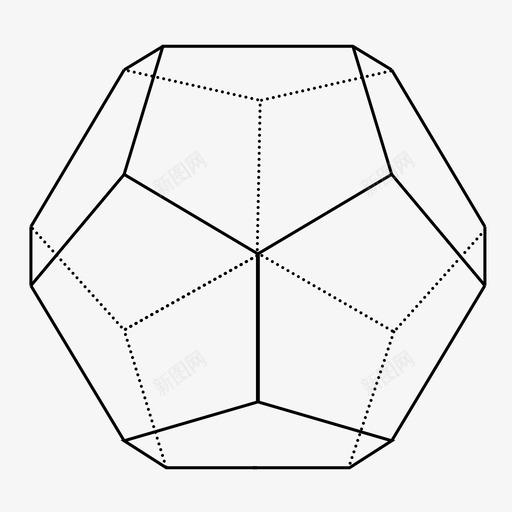 十二面体骰子游戏图标svg_新图网 https://ixintu.com 几何 几何学 十二面体 柏拉图式实体 游戏 灵魂 线框 边 骰子