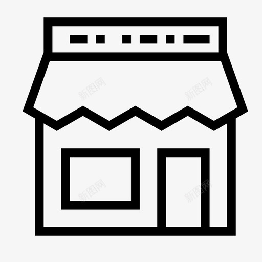 商店建筑购买图标svg_新图网 https://ixintu.com 商店 屋顶 建筑 房子 窗户 角形建筑 购买 销售 门