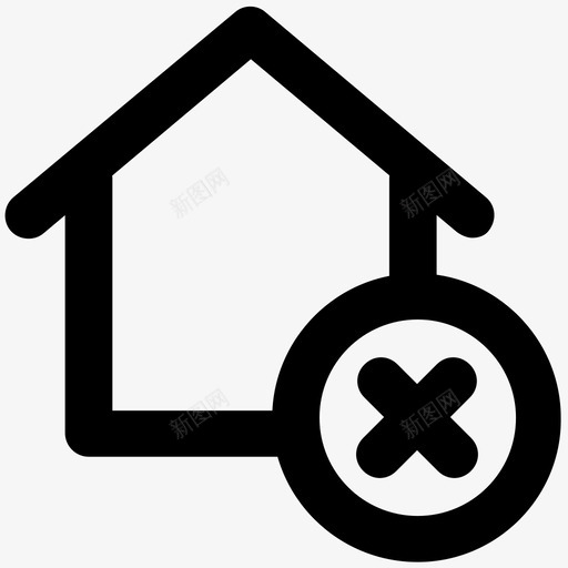 删除住宅建筑和家具粗体线图标svg_新图网 https://ixintu.com 删除住宅 建筑和家具粗体线图标