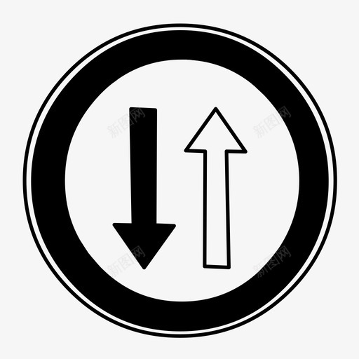 让路双车道过境图标svg_新图网 https://ixintu.com 交通 允许 双车道 箭头 腾出空间 让路 路标 过境 通行证 高速公路