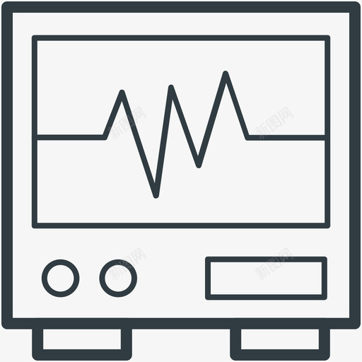 心电图机电子向量线图标svg_新图网 https://ixintu.com 心电图机 电子向量线图标
