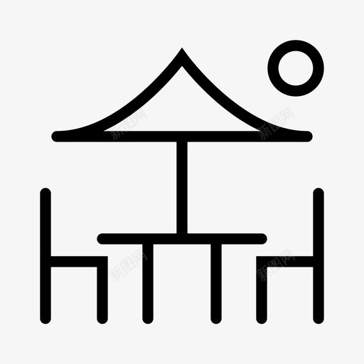 户外桌子伞太阳图标svg_新图网 https://ixintu.com 休息 伞 太阳 户外 户外桌子 户外野营 椅子 野营 餐食