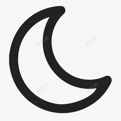 月亮半月夜图标svg_新图网 https://ixintu.com 光滑 半月 卫星 圆 圆角 夜 天空 月亮