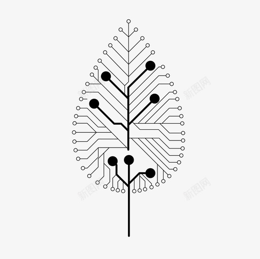 技术叶脉电路软件植物图标svg_新图网 https://ixintu.com 技术叶图标 技术叶脉电路 数据 植物 现代 节点 计算机 软件