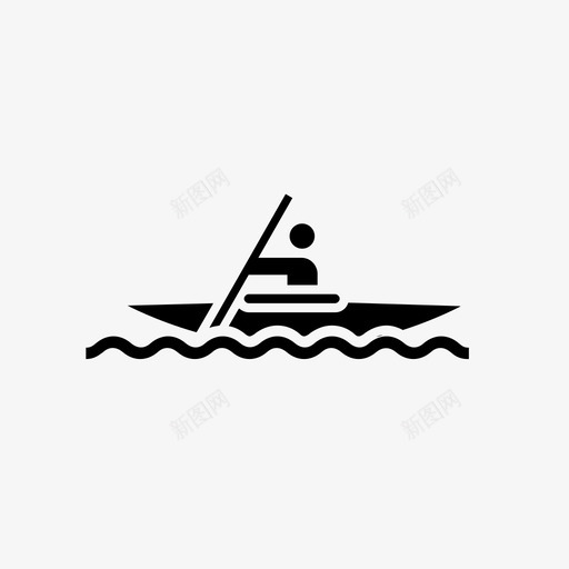 皮划艇小船独木舟图标svg_新图网 https://ixintu.com 划艇 单人船 小船 桨船 水上 独木舟 皮划艇 船艇 运输