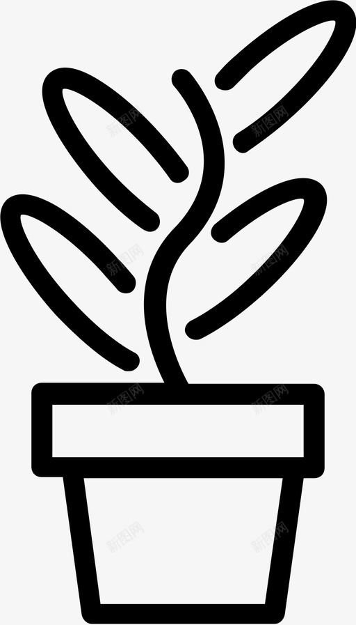 灌木绿色草本植物图标svg_新图网 https://ixintu.com 叶子 植物 灌木 盆栽 绿色 自然 草本植物