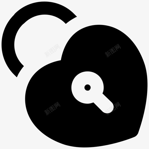 心形锁安全粗体图标svg_新图网 https://ixintu.com 安全粗体图标 心形锁