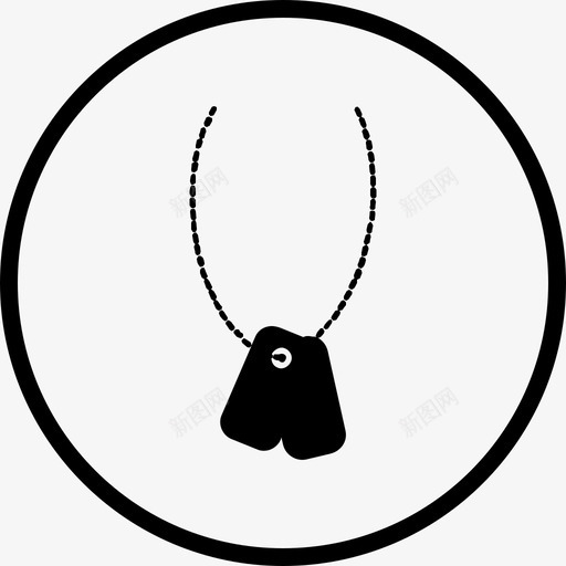 狗标签标志安全图标svg_新图网 https://ixintu.com 军事 增加 安全 带刺 杰作 标志 滴 狗标签 电子公报 精致 铁丝 链