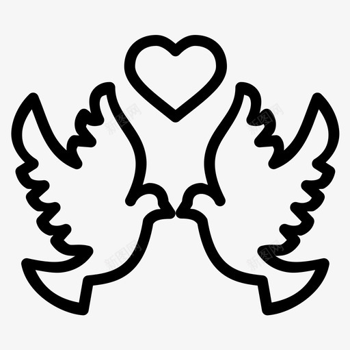 爱鸟结合在一起图标svg_新图网 https://ixintu.com 在一起 心 情人节 浪漫 爱情 爱鸟 纽带 结合