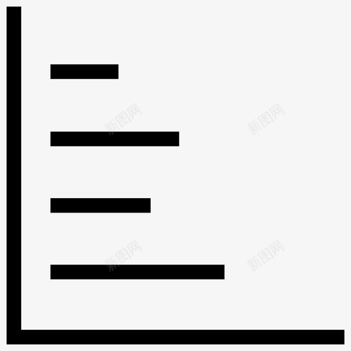 水平图表信息图形线图标svg_新图网 https://ixintu.com 信息图形线图标 水平图表