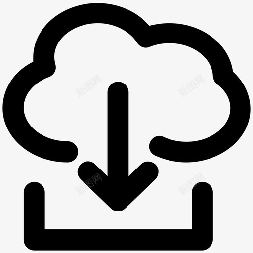 云符号云计算粗体线条图标svg_新图网 https://ixintu.com 云下载符号 云计算粗体线条图标