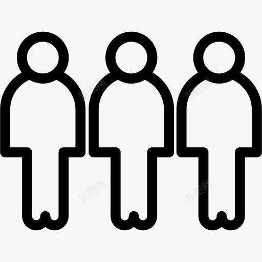 一群人的卡通变体几笔图标svg_新图网 https://ixintu.com 一群人的卡通变体 几笔