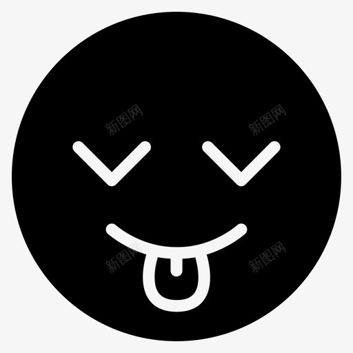 吐舌头化身情绪图标svg_新图网 https://ixintu.com 化身 吐舌头 嘴 平滑填充情感 微笑 情绪 眼睛 脸