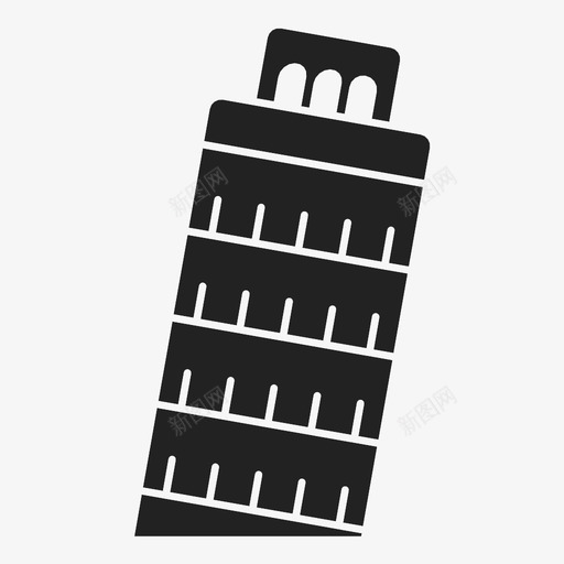 比萨塔艺术建筑图标svg_新图网 https://ixintu.com 世界奇观 博物馆 历史 建筑 意大利 斜塔 比萨塔 纪念碑 艺术