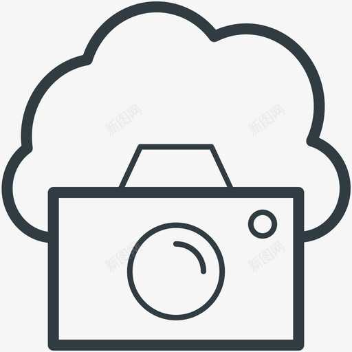云摄像头云计算标图标svg_新图网 https://ixintu.com 云摄像头 云计算矢量图标
