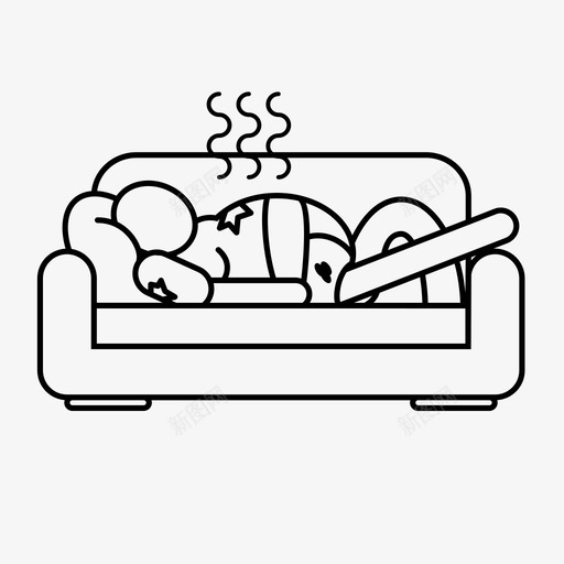 懒臭沙发图标svg_新图网 https://ixintu.com 体温 发烧 懒 沙发 沙发土豆 生病 睡觉 脏 臭