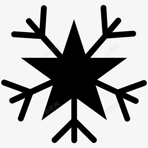雪花自然酷标图标svg_新图网 https://ixintu.com 自然酷矢量图标 雪花