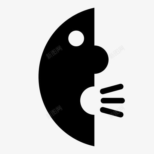 说话喊说图标svg_新图网 https://ixintu.com 喊 声音 大声 头 留言 说 说话