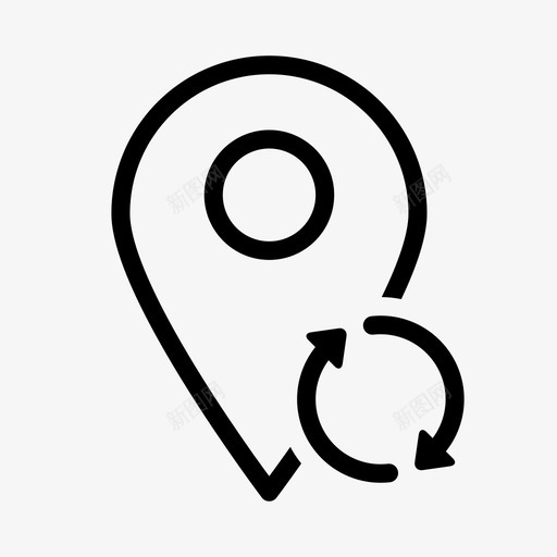 位置刷新同步存储图标svg_新图网 https://ixintu.com labrotory 位置刷新 信息 同步 地图 存储 平滑线地图 标记 视觉 针点