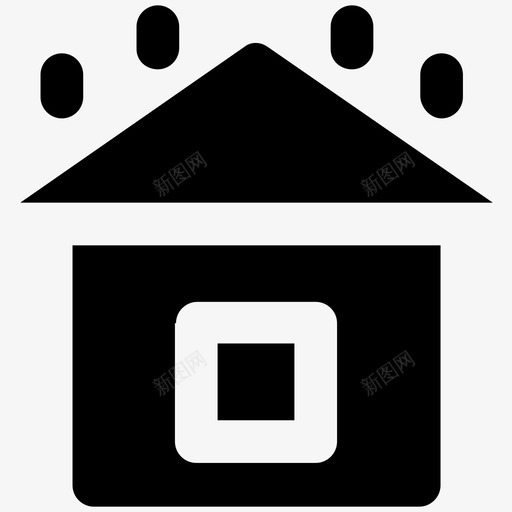 雨中小屋天气大胆的固体图标svg_新图网 https://ixintu.com 天气大胆的固体图标 雨中小屋
