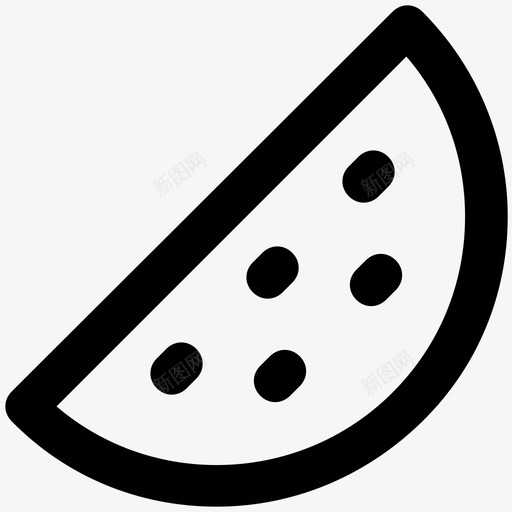 西瓜夏日大胆的线条图标svg_新图网 https://ixintu.com 夏日大胆的线条图标 西瓜