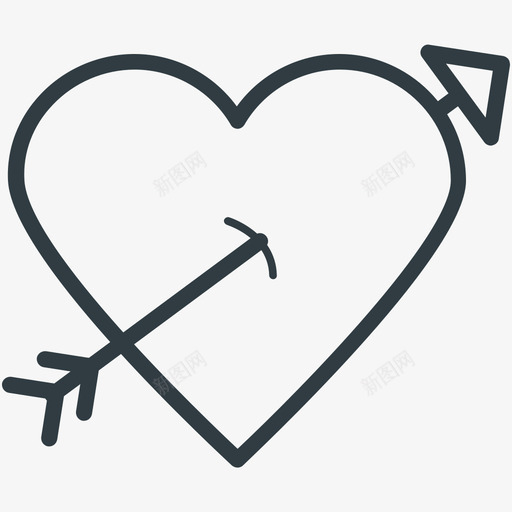 爱情射箭爱情和浪漫线图标svg_新图网 https://ixintu.com 爱情和浪漫矢量线图标 爱情射箭