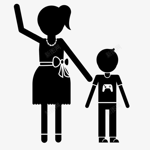 单亲妈妈妈妈女性图标svg_新图网 https://ixintu.com 儿子 单亲妈妈 女性 妈妈 孩子 家庭 男孩
