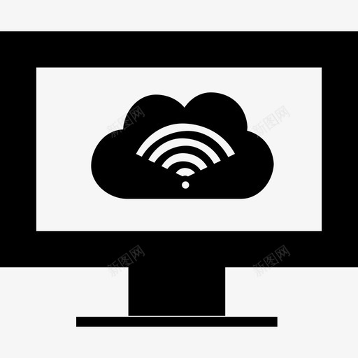显示器上的计算机网络信号符号数据图标svg_新图网 https://ixintu.com 数据图标 显示器上的计算机网络信号符号