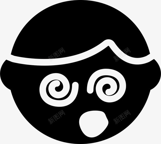 眩晕星星螺旋形图标svg_新图网 https://ixintu.com 头晕 星星 男孩 看见 眩晕 胃 脸 螺旋形 表情符号 表情符号实心