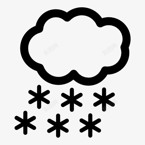 雪雪花降雪图标svg_新图网 https://ixintu.com 云 冬天 冰 寒冷季节 降雪 雨 雪 雪花
