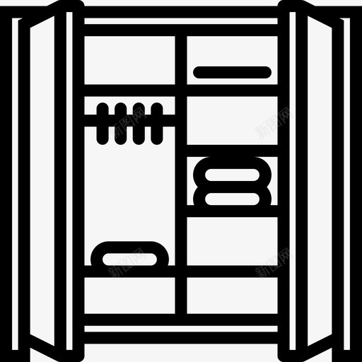 更衣室衣柜家具图标svg_新图网 https://ixintu.com 家具 家庭 房子 更衣室 衣柜