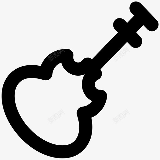 吉他音乐加粗线条图标svg_新图网 https://ixintu.com 吉他 音乐加粗线条图标