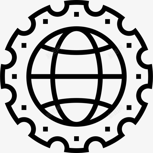 全球生产生产加工图标svg_新图网 https://ixintu.com 世界 全球生产 加工 地球 操作 生产 项目管理 齿轮