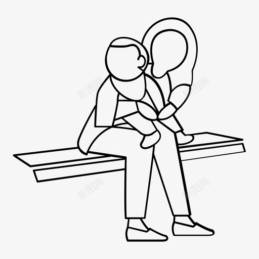 母婴团结人图标svg_新图网 https://ixintu.com 人 公园 关爱套餐 合一 团结 奉献 妈妈 户外人士概述 母婴 爱心关系 长凳