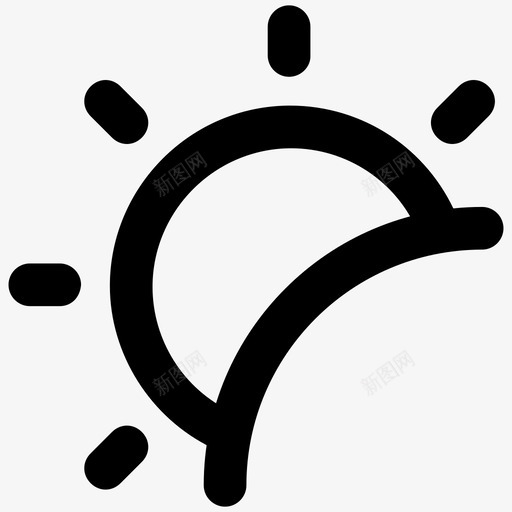 日出夏日大胆的线条图标svg_新图网 https://ixintu.com 夏日大胆的线条图标 日出