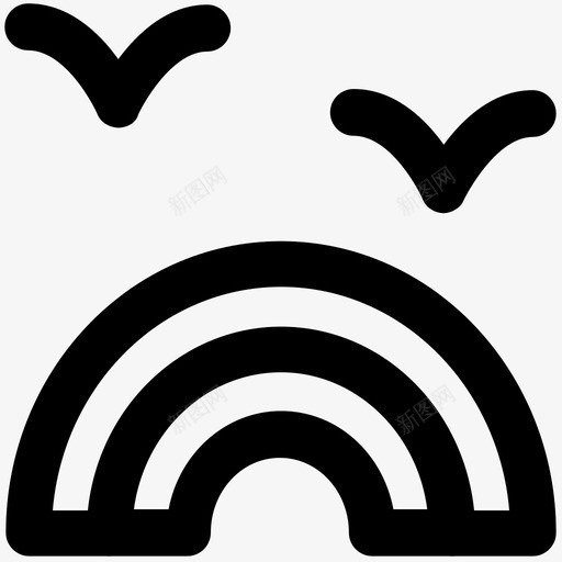 彩虹自然大胆的线条图标svg_新图网 https://ixintu.com 彩虹 自然大胆的线条图标