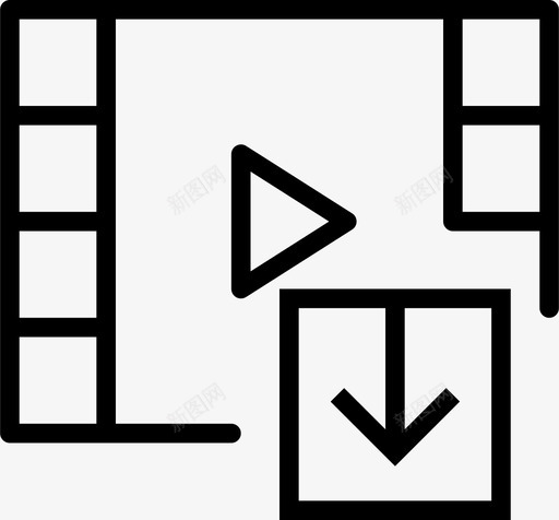 视频保存电影图标svg_新图网 https://ixintu.com smashicons交互概述 下载视频 交互 保存 保持 剧终 剪辑 电影 结束