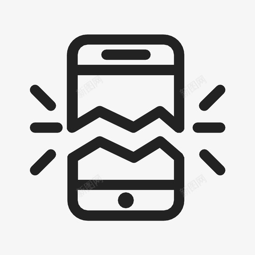 损坏的手机图标svg_新图网 https://ixintu.com 损坏的手机