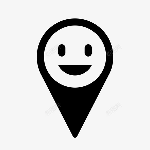 地图标记图标笑脸嘴svg_新图网 https://ixintu.com 咧嘴笑 嘴 地图指针标记图标 地图标记图标 开心 有趣 正指针 眼睛 笑脸 脸