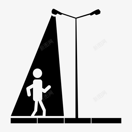 人行道路灯行人图标svg_新图网 https://ixintu.com 人行道 行人 路灯